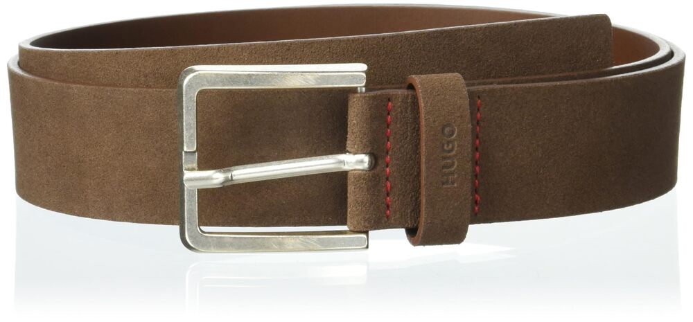 3727 Square Buckle Suede Belt